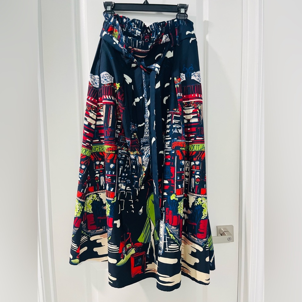Colorful Parisian Print Skirt